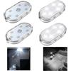 Ygapuzi 4 Pezzi Luce LED Interna Ricaricabile per Auto - 6 Perle Super Luminose per Illuminazione Ambiente - Accessori Universali del Veicolo