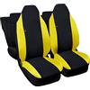Susy Shop Kit Coprisedili con Posteriori divisi 50/50 e poggiatesta anteriore integrato, Compatibili Per Aygo MADE IN ITALY Fodere per sedili Auto (Nero - Giallo)