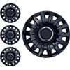 W-Parts SERIE 4 BORCHIE - 4 COPRICERCHI COPPE RUOTA 16 PER FIAT 500L 12-> NERO