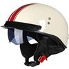VVPEC Mezzo Casco Jet Caschi Moto Retrò Casco Scodella Portatile, ECE Omologato Mezzo Elmetto da Moto Retrò con Pare-soleil Rétractable per Uomo Donna Biker Cruiser Scooter Touring(2,XL(61~62CM))