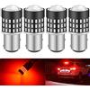 KATUR 1157 BAY15D 1016 1034 7528 Lampadina a LED 3014 54 Chipset 650 Lumens per Segnale di Direzione Back Up Reverse Brake Tail Stop Parcheggio RV Lights, Brilliant Red (Pack of 4)