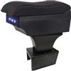 HTUHBCX per Kangoo Box Bracciolo Interno Auto Scatola Portaoggetti Centrale Retrofit con Accessori di Ricambio USB Console Centrale Bracciolo(B2 Black Line 3USB)