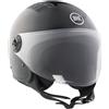 BHR Casco Demi-Jet 834 FLOW - Casco Scooter Estivo Omologato ECE 22.06 con 16 Fori di Aerazione - Visiera Antigraffio e Sgancio Micrometrico, Nero Metallizzato, L