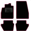 QUEMAR Tappetini Auto compatibili con Ford Puma dal 2019 anche Hybrid/Kit Tappeti Moquette e Gomma su Misura (Set 2 Anteriori + 2 Poster.)/ Ricami e Colori Personalizzati (Bordo Rosa, 0 Ricami)