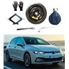 D'ANGELO 1988 Kit Ruotino di Scorta 17 compatibile con Volkswagen Golf/T-Roc con Cric, Chiave, Guanti e Sacca