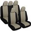 Rebeca Shop® Coprisedili Per Auto Universali, Set Completo Anteriori E Posteriori con Zip e copri poggiatesta A23 (Beige/Nero)