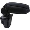 Generico Bracciolo Auto Centrale Nero Ecopelle Poggiabraccio Compatibile Con Seat Leon 1P 2005-2012