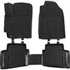 J&J AUTOMOTIVE Tappetini Auto in Gomma su Misura per Kia Rio Dal 2017, Set da 4 Pezzi, Bordo Alto 4 cm, Antiscivolo, Inodore, Colore Nero