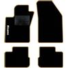 QUEMAR Tappetini Auto/Sagoma per ogni auto, Bordo Beige, 1 Ricamo | Kit Tappeti Moquette e Gomma su Misura / Set 2 Anteriori + 2 Posteriori / Ricami e Colori Personalizzati / Antiscivolo