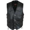 EURO STARS, gilet da motociclista in pelle nera da uomo per chopper e rockers