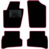QUEMAR Tappetini Auto compatibili con Polo V 2009-2017 (6R - 6C) / Kit Tappeti Moquette e Gomma su Misura (Set 2 Anteriori + 2 Posteriori) / Ricami e Colori Personalizzati (0 Ricami, Bordo Rosa)