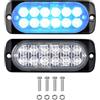 PICAA 2 Pz Ultra Thin 12 LED Luci di Emergenza Blu Hazard Lampeggiante Luce Stroboscopica Universale per 12V-24V Auto Camion Trattori Camper Furgone Moto