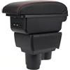 YJYWZH Bracciolo per Dacia Duster 2019-2026 con USB e USB-C | 2 Porte USB e 1 USB-C, Doppio vano portaoggetti, Bracciolo centrale scorrevole, Pelle PU, Base specifica per veicolo