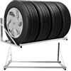 QLS Scaffale per pneumatici per 4 ruote, carico max 100 kg, scaffale in alluminio 107x59x40,5 cm