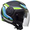 CGM 129G Casco Demi-Jet Moto Scooter, Multicolore (Nero/Blu) Opaco, XL (60cm), 1 Pezzo