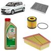 OP Kit di manutenzione OP per Skoda Fabia II 1.2 benzina 2006-2014: 3 filtri + 3L olio Edge 5W30 LL in acciaio inossidabile, compatibile con Auto