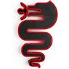 Ricreo Logo per Griglia alfa romeo Giulietta, Serpente Biscione Drago Esterno per griglia Frontale Design Stemma Tuning Accessori Alfa romeo Giulietta restyling 2016 (Nero-Rosso) 'Griglia non inclusa'