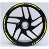 DualColorStampe Confezione Adesivi Set Completo di Cerchi Strisce per Moto per 2 Ruote da 17'' pollici strips Design Sportivo COD.D0062 (Giallo Fluorescente)
