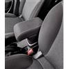 WOOD COMPANY Bracciolo Premium Compatibile con Fiat 500L dal 2018 in Avanti (RESTYLING) in Tessuto Nero e Cuciture Bianche Montaggio ad Incastro (senza viti)