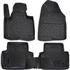 J&J AUTOMOTIVE Tappetini Auto in Gomma su Misura per Hyundai Santa Fe 2012-2018, Set da 4 Pezzi, Bordo Alto 4 cm, Antiscivolo, Inodore, Colore Nero