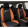 Auto Accessori Lupex | Coprisedili auto compatibili con Grande Punto (2005-2018) con schienale e seduta posteriore divisi 40 e 60, Nero Arancione, Made In Italy, Sedili Anteriori e Posteriori