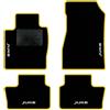 QUEMAR Tappetini Auto compatibili con Nissan Juke II dal 2020 anche Hybrid/Kit Tappeti Moquette e Gomma su Misura (Set 2 Anter.+2 Poster.)/ Ricami e Colori Personalizzati (Bordo Giallo, 4 Ricami)