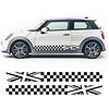 YSLR Adesivi per minigonne laterali 2 pezzi Strisce laterali per porte Adesivo decalcomania a scacchi, per MINI Cooper S One JCW R50 R52 R53 R56 R57 F55 F56 F57