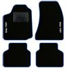 QUEMAR Tappetini Auto per Alfa Romeo 159, Bordo Blu, 2 Ricami | 2005-2011 / Kit Tappeti Moquette e Gomma su Misura / Set 2 Anteriori + 2 Posteriori / Ricami e Colori Personalizzati