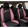 Auto Accessori Lupex | Coprisedili auto compatibili con Grande Punto (2005-2018) con schienale posteriore unito, Nero Rosa, Made In Italy, Protezione Sedili Anteriori e Posteriori