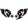 AZgraphishop Protezione Batti Tacco RESINA 3D COMPATIBILE CON HONDA Africa Twin CRF 1000 ADB-001(NWS) (Tricolore)