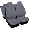 Rebeca Shop® Coprisedili Compatibili per Aygo | Made In Italy | Set Copri-sedili Anteriori e Posteriori | Logo del modello auto ricamato (Grigio Chiaro)