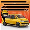 Auto-Dress AutoDress, set di adesivi per strisce laterali/decorazione adatto per VW T4, T5 & T6 Bus - Motivo: Clean Racing senza linea (110 nero lucido, passo delle ruote corto)