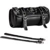 Ijksbehjf Borsa anteriore per moto Borsa per attrezzi moto Tool Roll Borsa da sella Motivo teschio PU Forcella anteriore Manubrio Impermeabile Borsa in pelle
