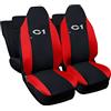 Lupex Shop Coprisedili auto compatibili per C1 prima serie dal 2005 al 2014 con poggiatesta integrato, Nero Rosso, Prodotto Made In Italy
