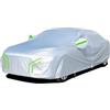 generico Telo Copriauto Impermeabile Compatibile con Citroen C5 Tourer 2008-2017,Esterno Copertura Traspirante con Zip Laterale, Protezione solare(silver green)