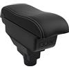 OYHCM Bracciolo Centrale per Opel Corsa D 2006-2014, Doppio Scomparto, Pelle Nera, Facile da Installare, Accessorio Auto Personalizzato