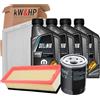 kW&HP KIT TAGLIANDO 3 FILTRI (FILTRO ARIA, FILTRO OLIO E FILTRO ABITACOLO) + 4LT LITRI OLIO MULTIPOWER GAS 5W-40 ACEA A3 PER 500L 1.2 PANDA 169 1.4
