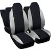 Susy Shop Coprisedili Compatibili Per 107 Divisi Posteriori Divisi 50/50 MADE IN ITALY Coprisedili Anteriori Con Poggiatesta Inclusi, Fodere Per Sedili Auto (Nero - Grigio Chiaro)