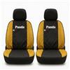 Auto Accessori Lupex Coprisedili Compatibili per Panda Terza serie (2012 al 2022), Set Sedili Anteriori in Tessuto, Protezione Sedili, Facili da Installare, Made in Italy (Nero - Giallo)