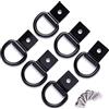 SBYLTEK 6 ganci ad anello a D da 1/4 in acciaio inossidabile resistente per camion, rimorchi, camper, magazzini, garage, barche, montaggio superficiale di controllo del carico, anello a D con viti,
