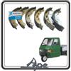 Piaggio KIT GANASCE CEPPI FRENO FRENI COMPLETO ANTERIORE E POSTERIORE PER PIAGGIO APE TM 703 - APE 602 BENZINA O DIESEL ORIGINALE PIAGGIO.