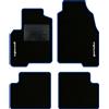 QUEMAR Tappetini Auto per Panda Pandina III, Bordo Blu, 2 Ricami | dal 2012 / anche Hybrid / Kit Tappeti Moquette e Gomma su Misura / Set 2 Anteriori + 2 Post. / Ricami e Colori Personalizzati