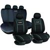 Simoni Racing CSR/HN-V Coprisedili per Auto, Set Coprisedili Anteriori e Posteriori con Poggiatesta, Coprisedili Universali, Nero
