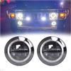 Ixaundd Faro Fanale Proiettore Nero/Cromo 2 Pz Auto Halo Led Fendinebbia Per Hummer H2 2003-2004 2005 2006 2007 2008 2009 Paraurti Anteriore Luci Di Guida Faro Principale(2pcs black)