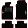 QUEMAR Tappetini Auto compatibili con MINI R50 R52 Cabrio R53 2001-2007/ Kit Tappeti Moquette e Gomma su Misura (Set 2 Anteriori+2 Poster.)/ Ricami e Colori Personalizzati (Bordo Rosso, 2 Ricami)