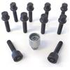 H&R Set Bulloni Ruota sferici R13 M14x1.50 - Lunghezza 40mm - Nero - 10 Pezzi (PE. per VAG) - incl. Bulloni Antifurto