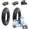 ECOVELO 2 PNEUMATICI 3.50-10 + CAMERE COPERTONI 6PR CROSS TASSELLATI X APE PIAGGIO VESPA PX 125 PRIMAVERA 150 200