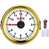 Akozon Orologio Universale da 2 Pollici Contaore 0-12 Retroilluminazione Rossa 12V/24V Auto Barca Moto (Cornice dorata su sfondo bianco)