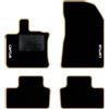 QUEMAR Tappetini Auto compatibili con Renault Captur II dal 2020 anche E-Tech Plug-in Hybrid/Kit Tappeti Moquette e Gomma su Misura (Set 4pz)/ Ricami e Colori Personalizz. (Bordo Beige, 2 Ricami)