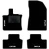 QUEMAR Tappetini Auto compatibili con Renault Captur II dal 2020 anche E-Tech Plug-in Hybrid/Kit Tappeti Moquette e Gomma su Misura (Set 4pz)/ Ricami e Colori Personalizz. (Bordo Perla, 4 Ricami)